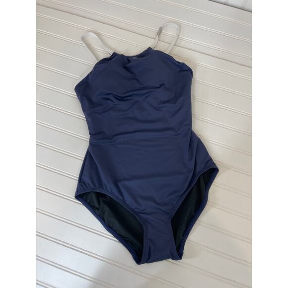 NWOT Michael Kors One Piece Bathing Suit Navy Blue Padded 1 PC Swimsuit Size S - Picture 1 of 7